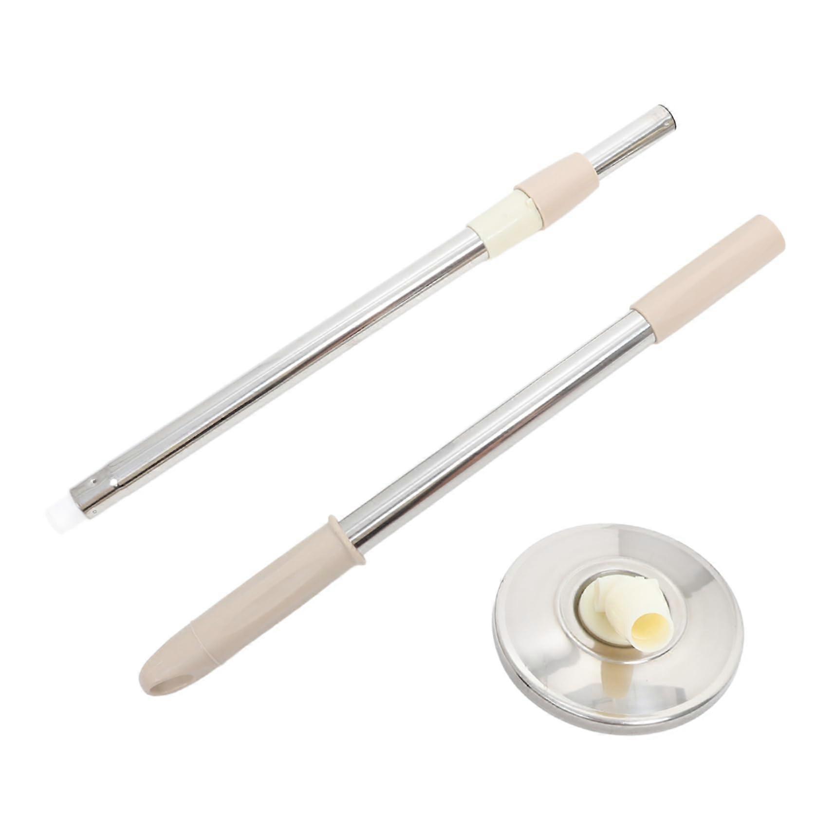 Stainless Steel Telescopic Mop Handle with Rotating Head Adjustable Length for Home Office Floor Cleaning