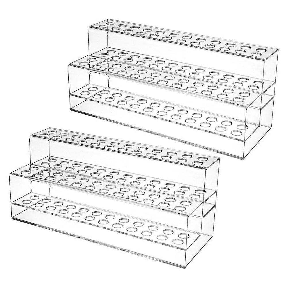 Pen Stand Acrylic Holder for Storage Use 2Pcs Transparent Design