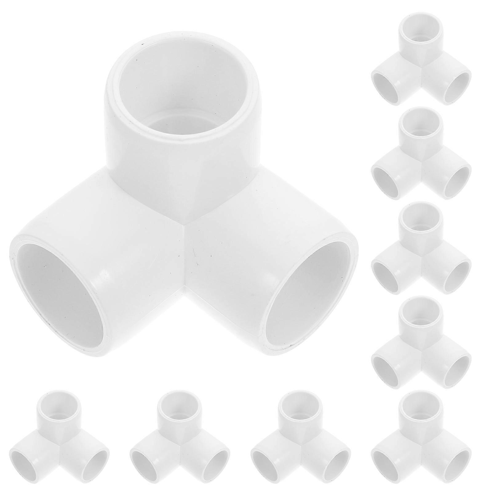 Y-Shaped PVC Pipe Connectors For Garden Support Structures 10 Pcs Structural Support Durable White Fittings
