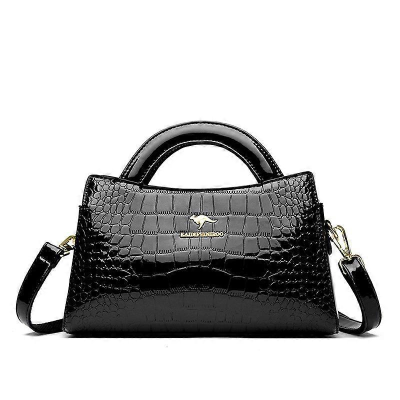 Women's Bag, PU Crocodile Pattern, Zipper Hidden Pocket Shoulder Bag