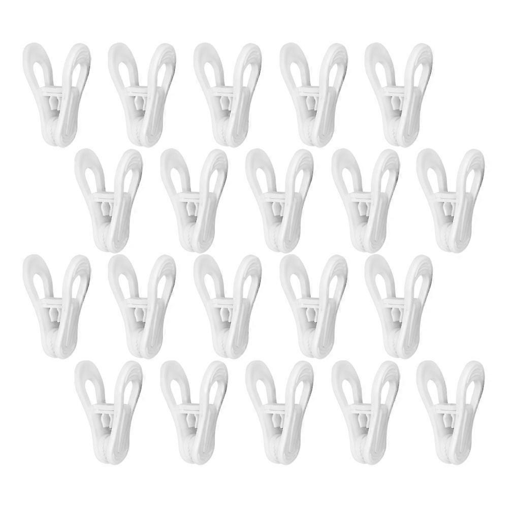 30Pcs Plastic Hanger Clips for Holding Clothes Use White Multi-Purpose Clips