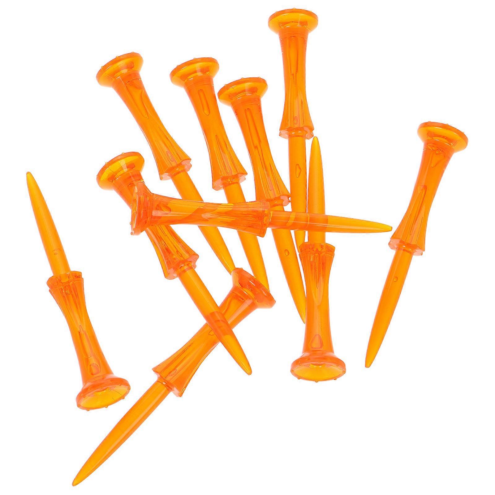 High Golf Ball Tees Plastic Wheel Shape for Golf Use 10Pcs Orange