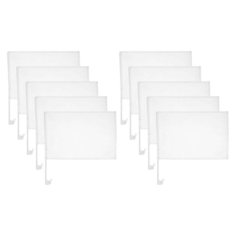 Car Window Flag Blank for Sublimation Use 10Pcs White Car Flags