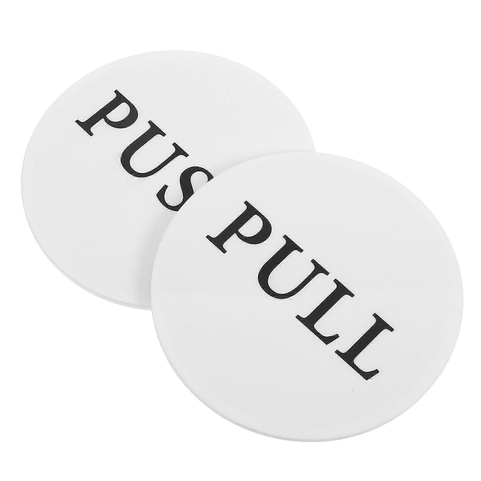 White Acrylic Door Sign for Business Push Pull Marker 2Pcs