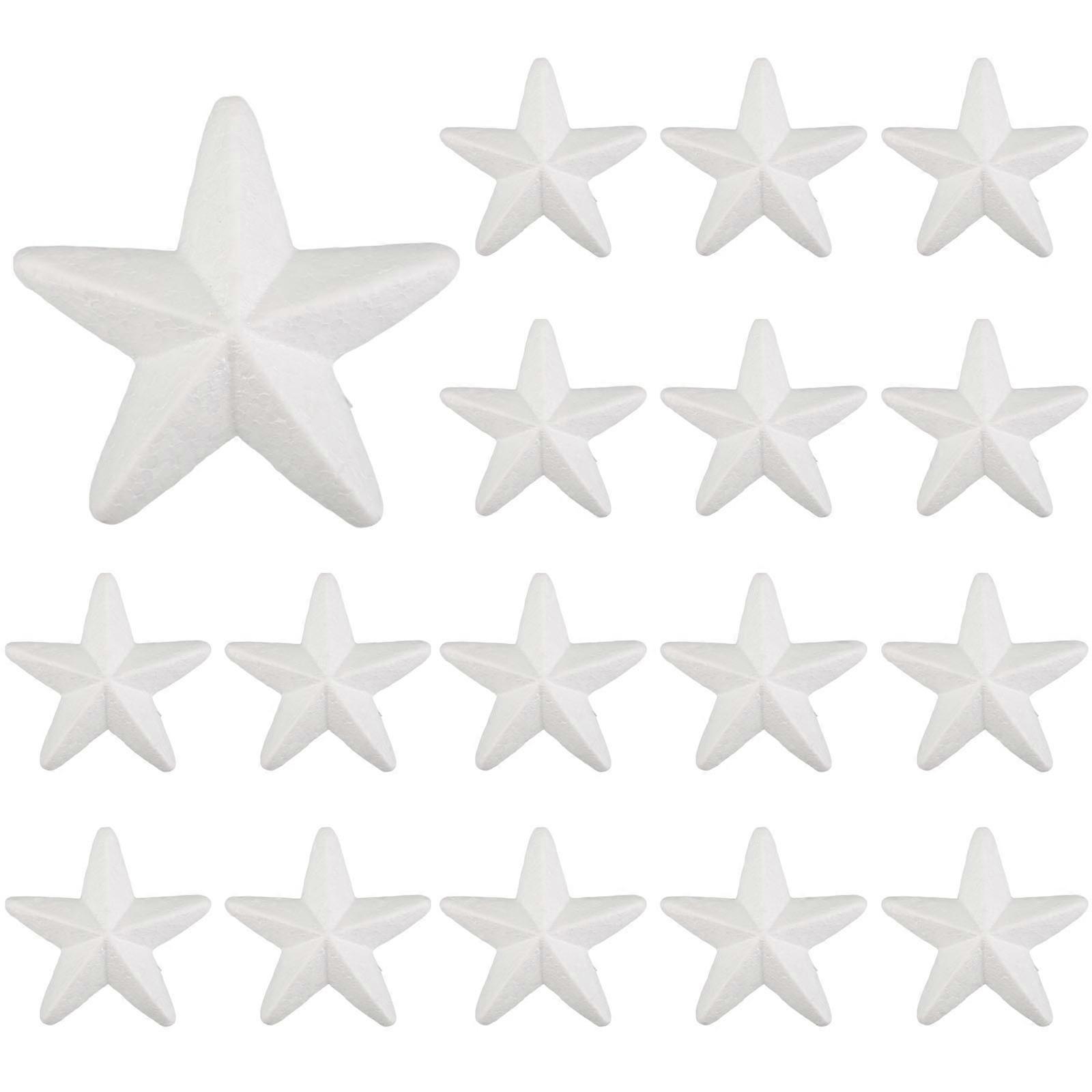 Polystyrene Five-Pointed Star Foam Stars for Decoration 50Pcs