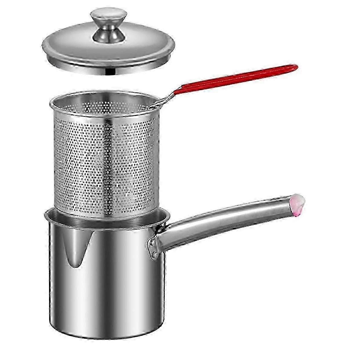Pentola per friggitrice, piccola pentola per friggitrice, cestelli multiuso in acciaio inossidabile, padella resistente all'usura, friggitrice