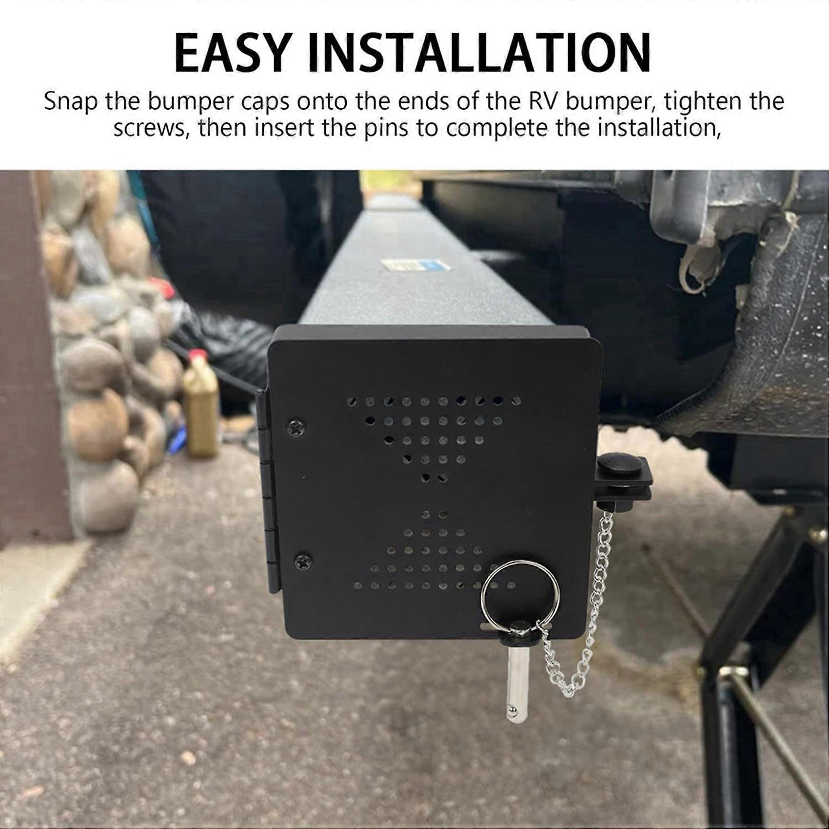 2X RV Bumper Cap Cover,RV Bumper Plug End Cap,Square Bumper Caps for RV,Fits Standard RV 4inch Square Bumpers