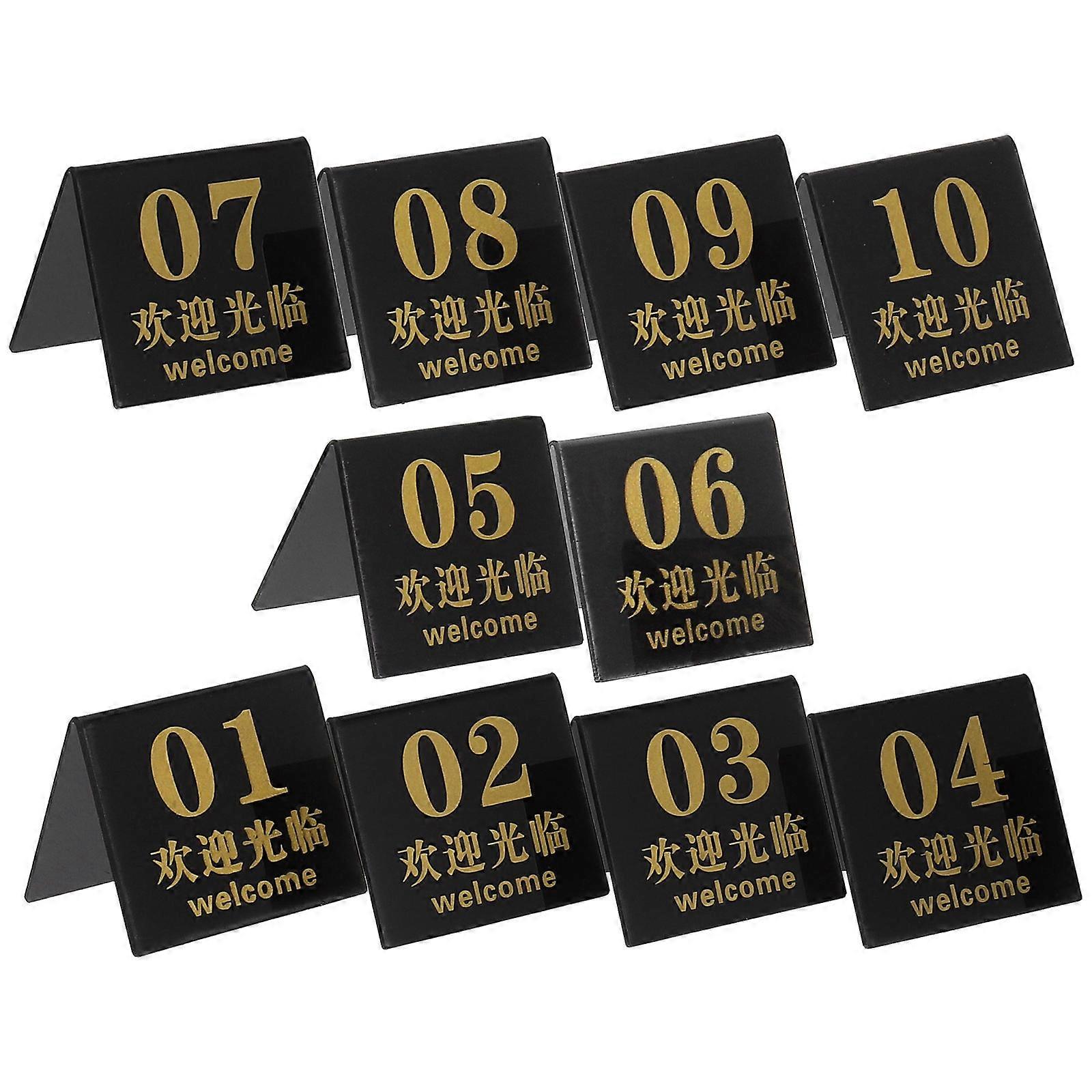 10Pcs Simple Shape Acrylic Table Numbers For Restaurant Cafe Bar Party Enhancing Ambiance