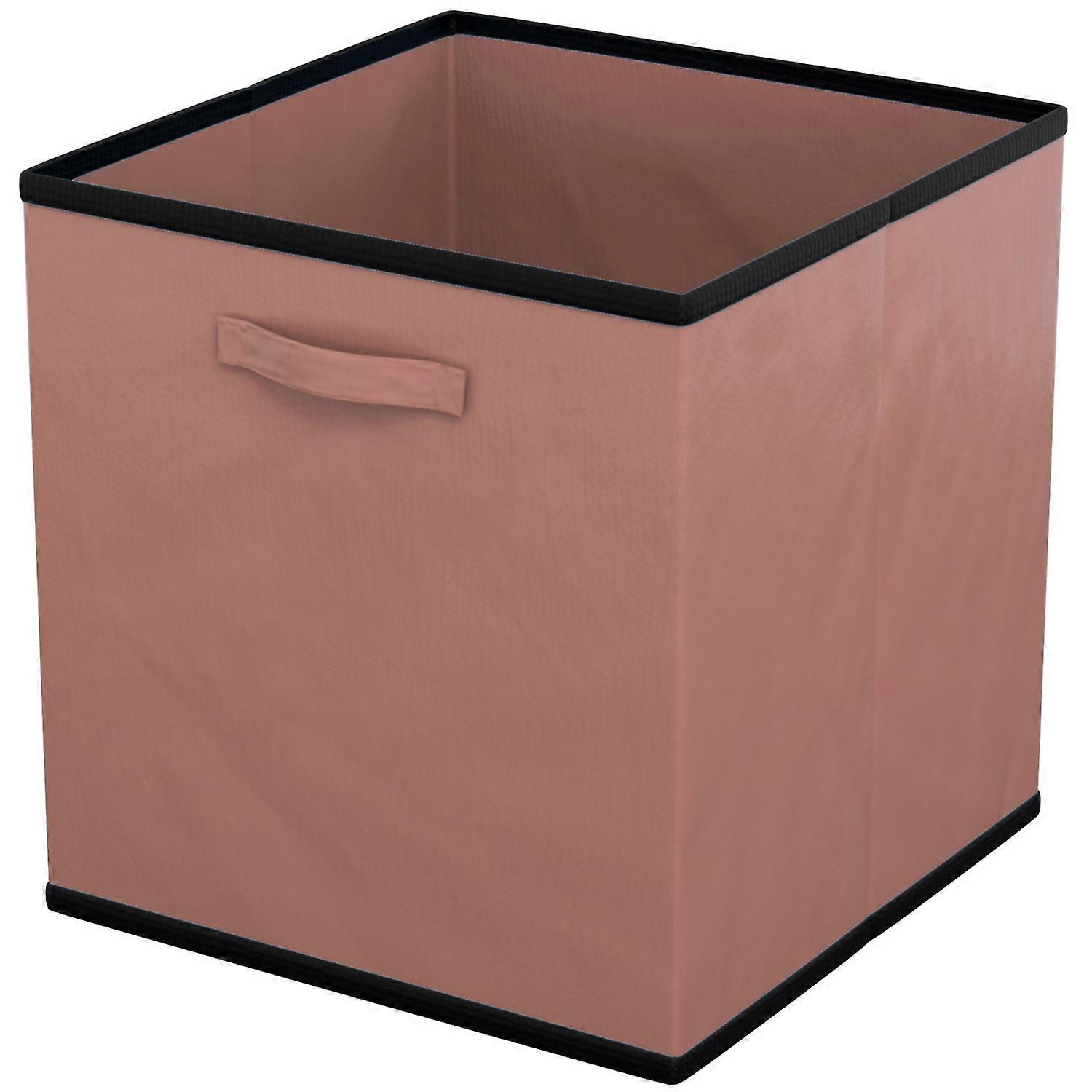 6x foldable storage fabric box in brown - Multifunctional collection box for combination with cabinets or shelves