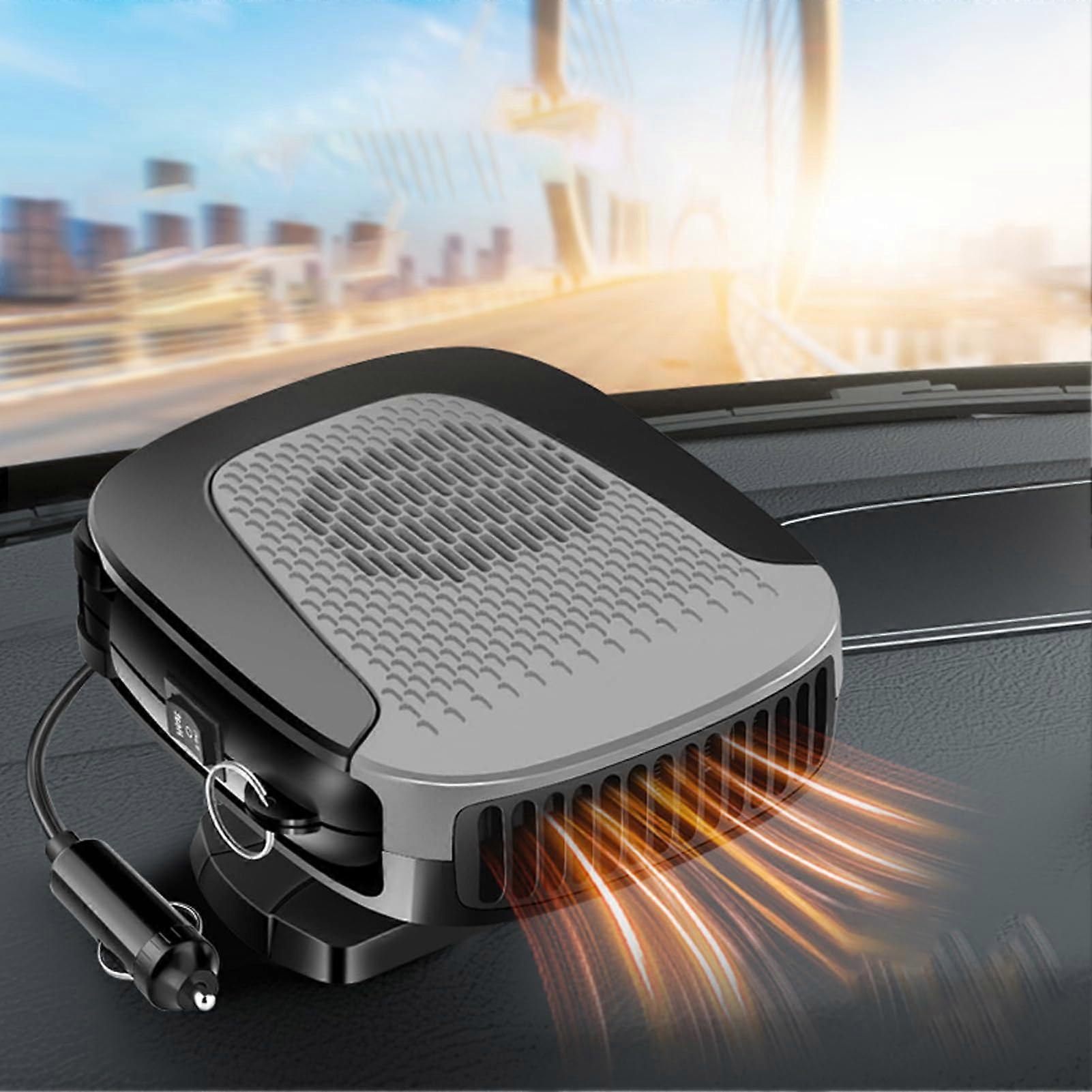 Portable Car Heater 12V Fast Heating with Windshield Defrost and 360° Rotation Easy Install