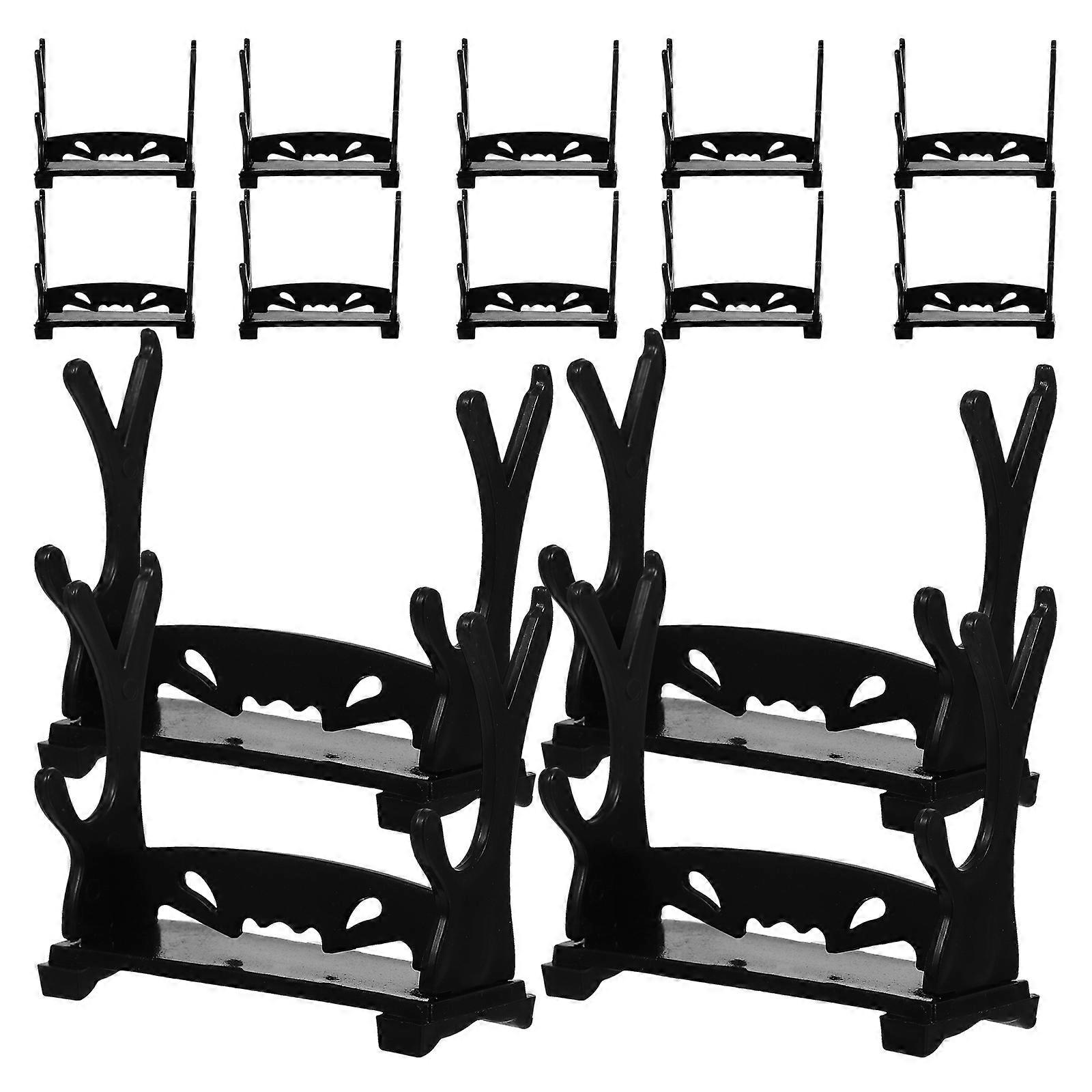 Toy Sword Rack Two-Layer Display Holder for Desktop Use 20Pcs
