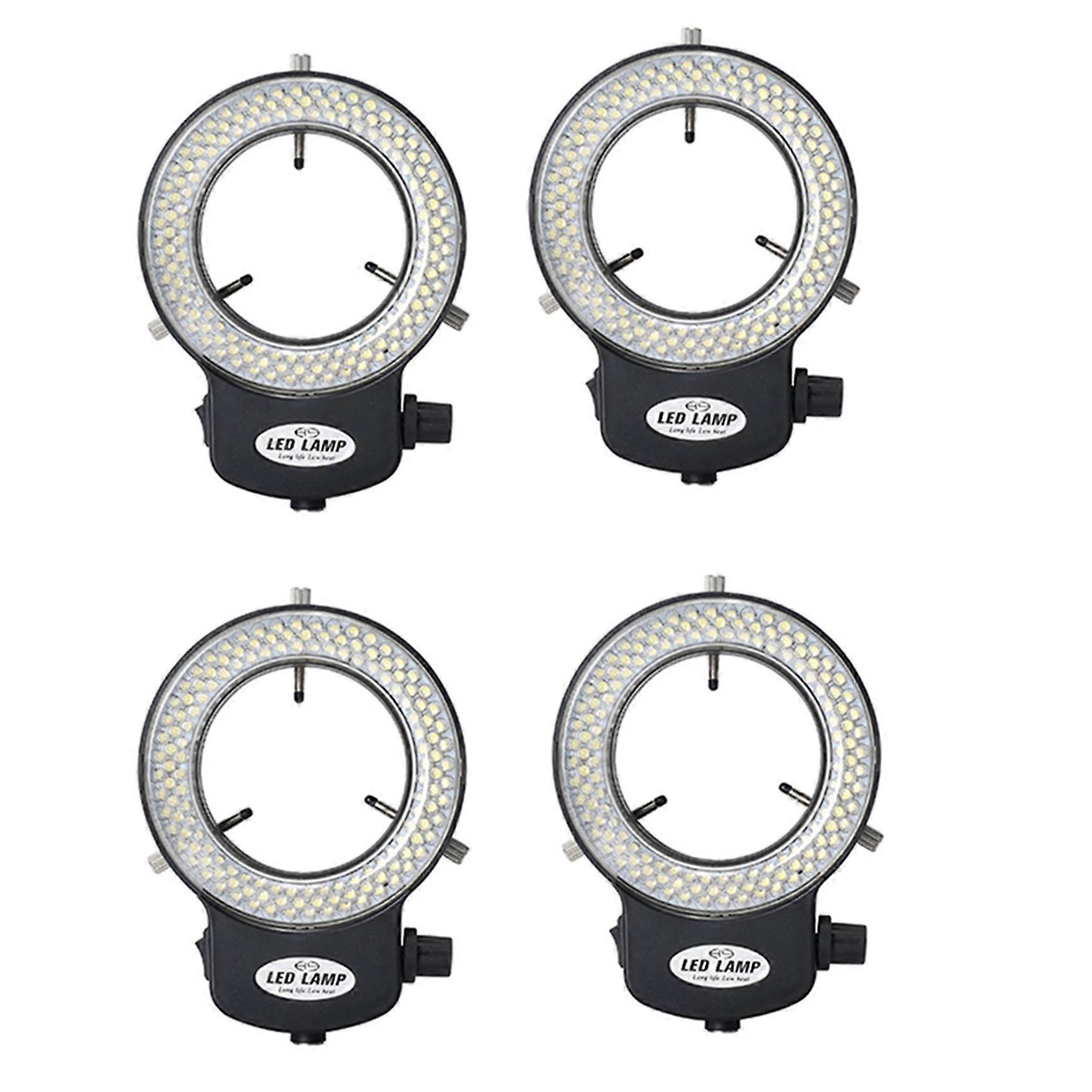 4X Microscope Light- Ring Light Adjustable 144 Lamp Beads LED Light Source Industrial Microscope Ring EU Plug