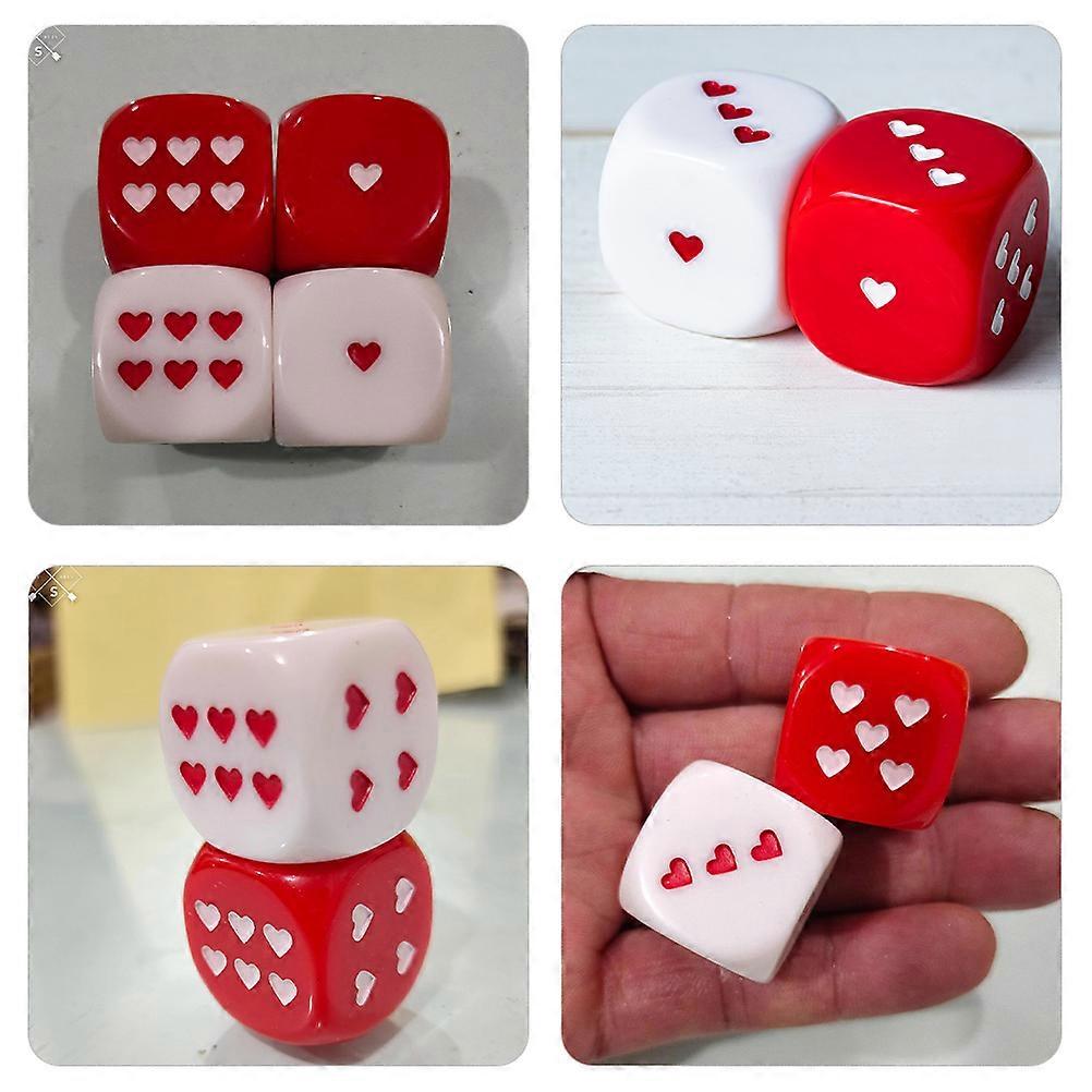 Party Props Game 2Pcs Acrylic Heart Pattern Dices for Playing