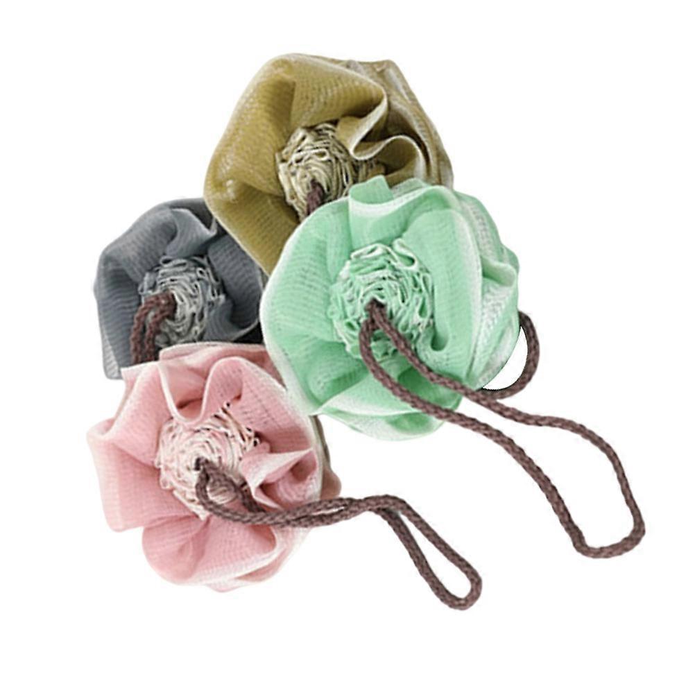 Rose Shaped Bath Ball for Bath Exfoliating 4Pcs Comfortable Design