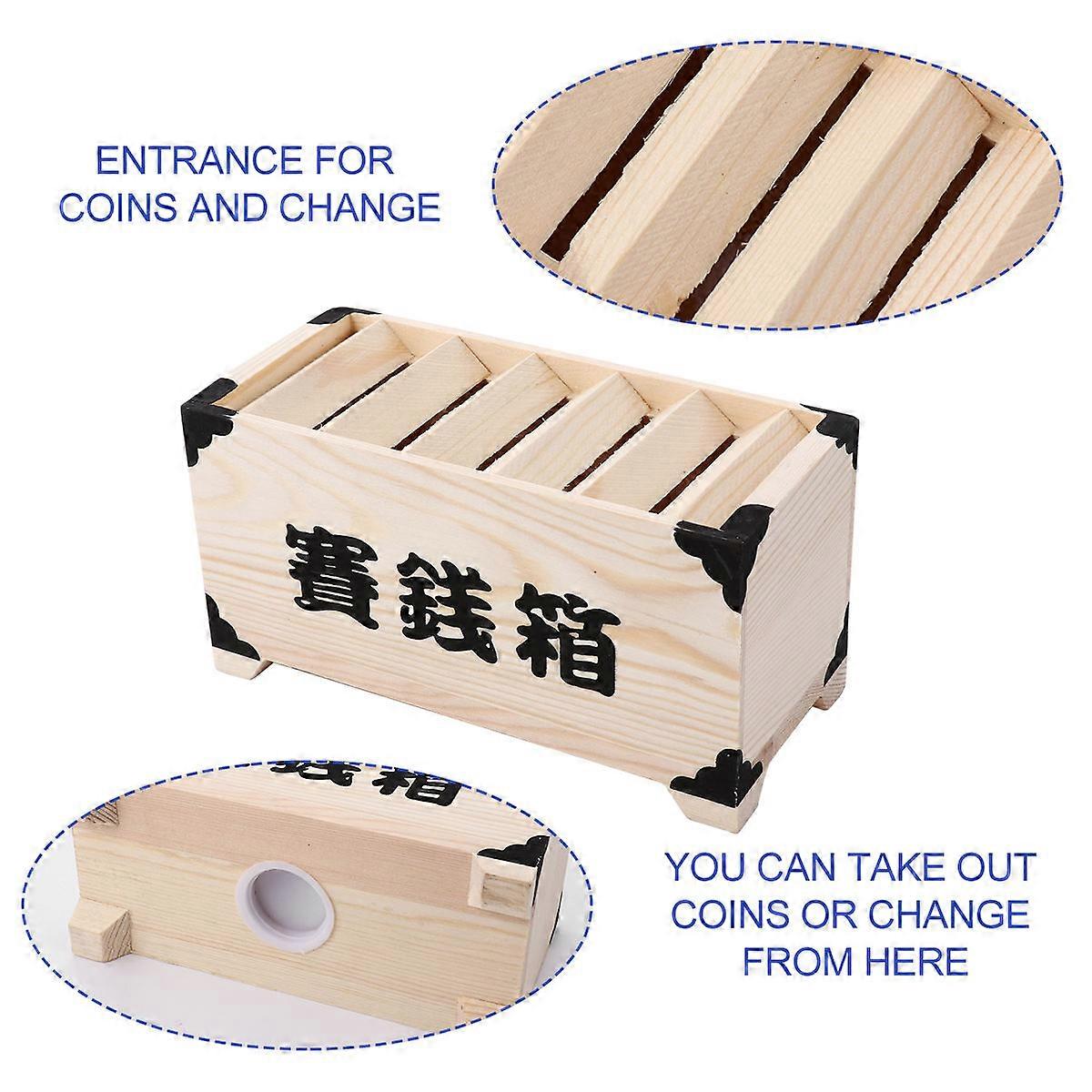 Wooden Saving Bank Saving Box for Home 1Pcs Durable Material