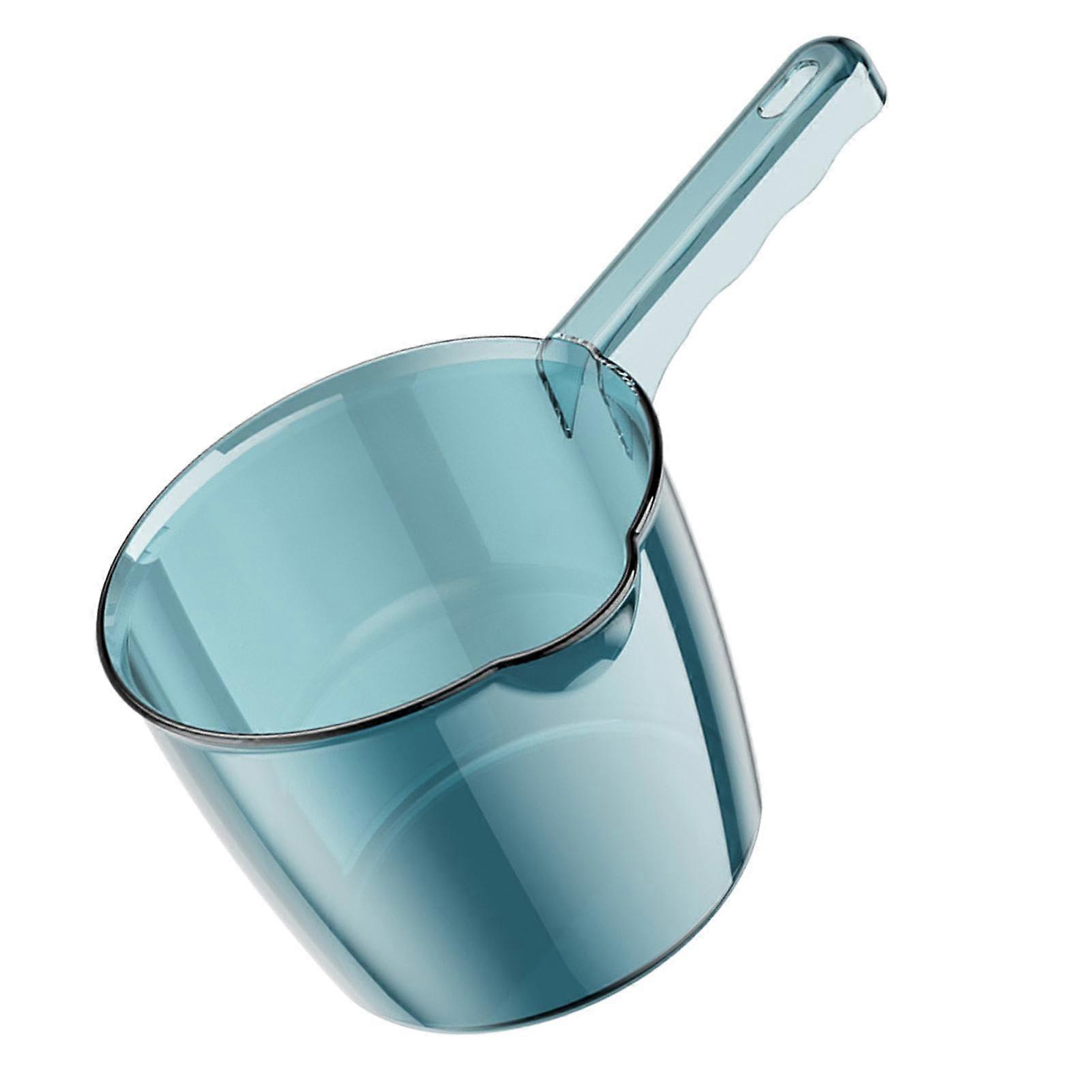 Water Ladle Long Handle Bath Pitcher PP Material with Drain Design for Kitchen and Bathroom Blue