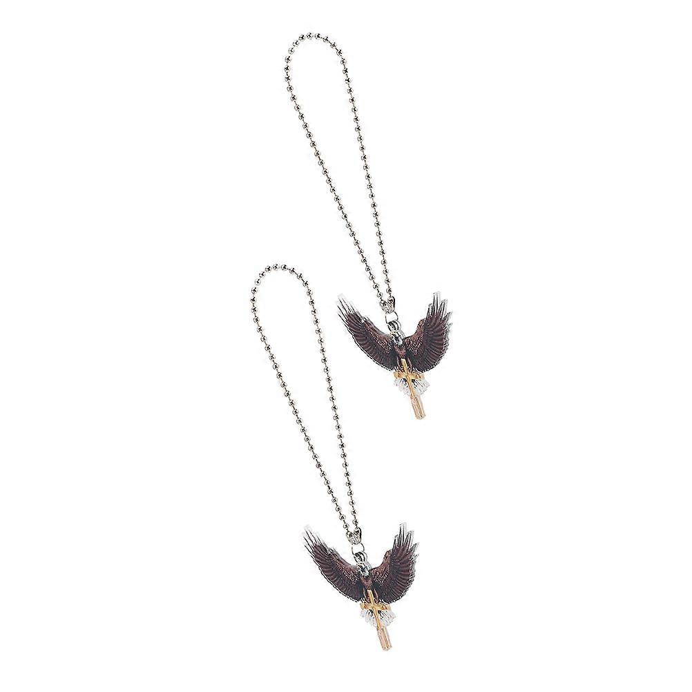 Religious Car Mirror Pendant Eagle Crucifix for Interior Decor 6Pcs Set