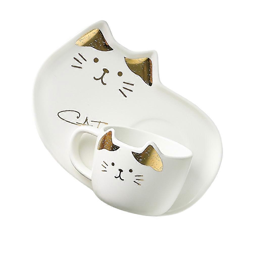 Ceramic Cup Saucer Set Modern Beverage Holding Home Office Use 1Set