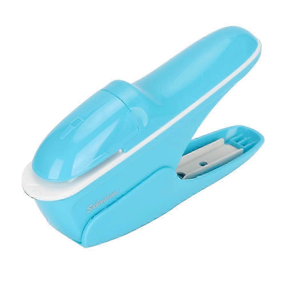 2026 ABS No Staple Stapling Machine Book Paper StaplE Free Stapler Binding Hand Tool(Blue) A-B