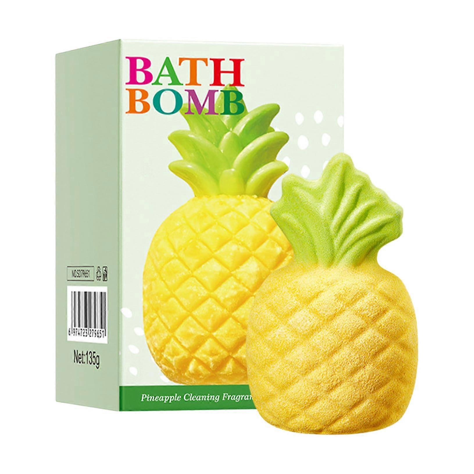 Pineapple Aromatherapy Bath Bomb  SkinSoftening Fizzy Sphere with Fast Dissolving Formula