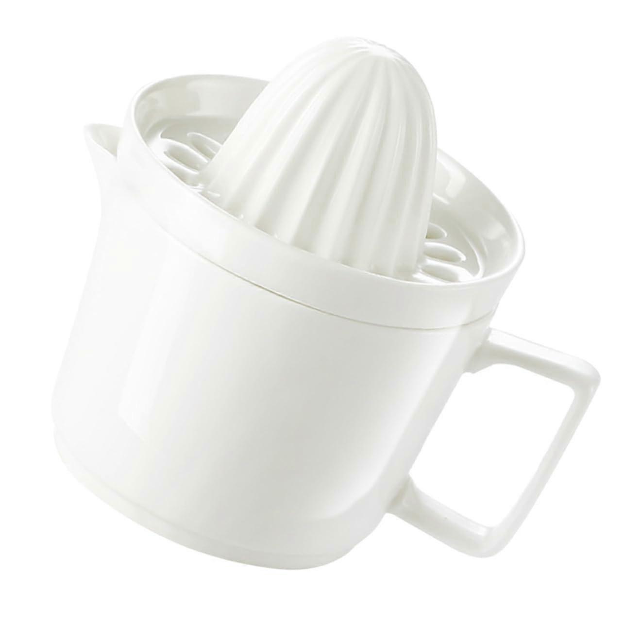 Manual Citrus Juicer Large Ceramic Handheld Lemon Squeezer for Oranges with Removable Lid Cup