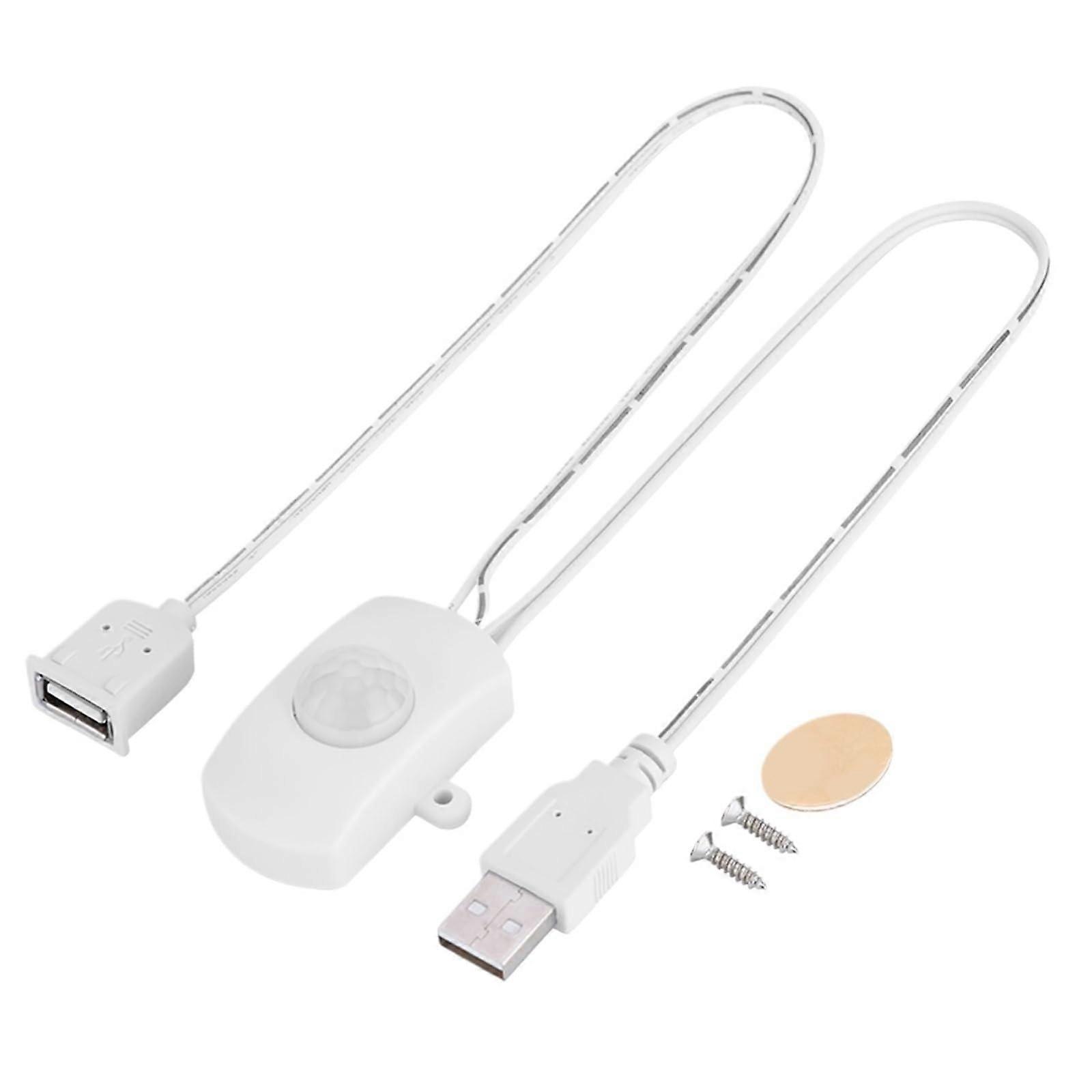 USB PIR Motion Sensor Switch 524V Infrared Motion Detector for LED Strip Lights 2A White