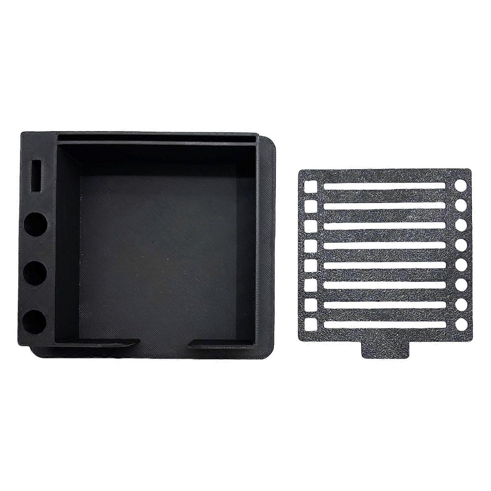 Desk Organizer with Pen Holder and Sticky Note Dispenser, SpaceSaving Vertical Design, Black