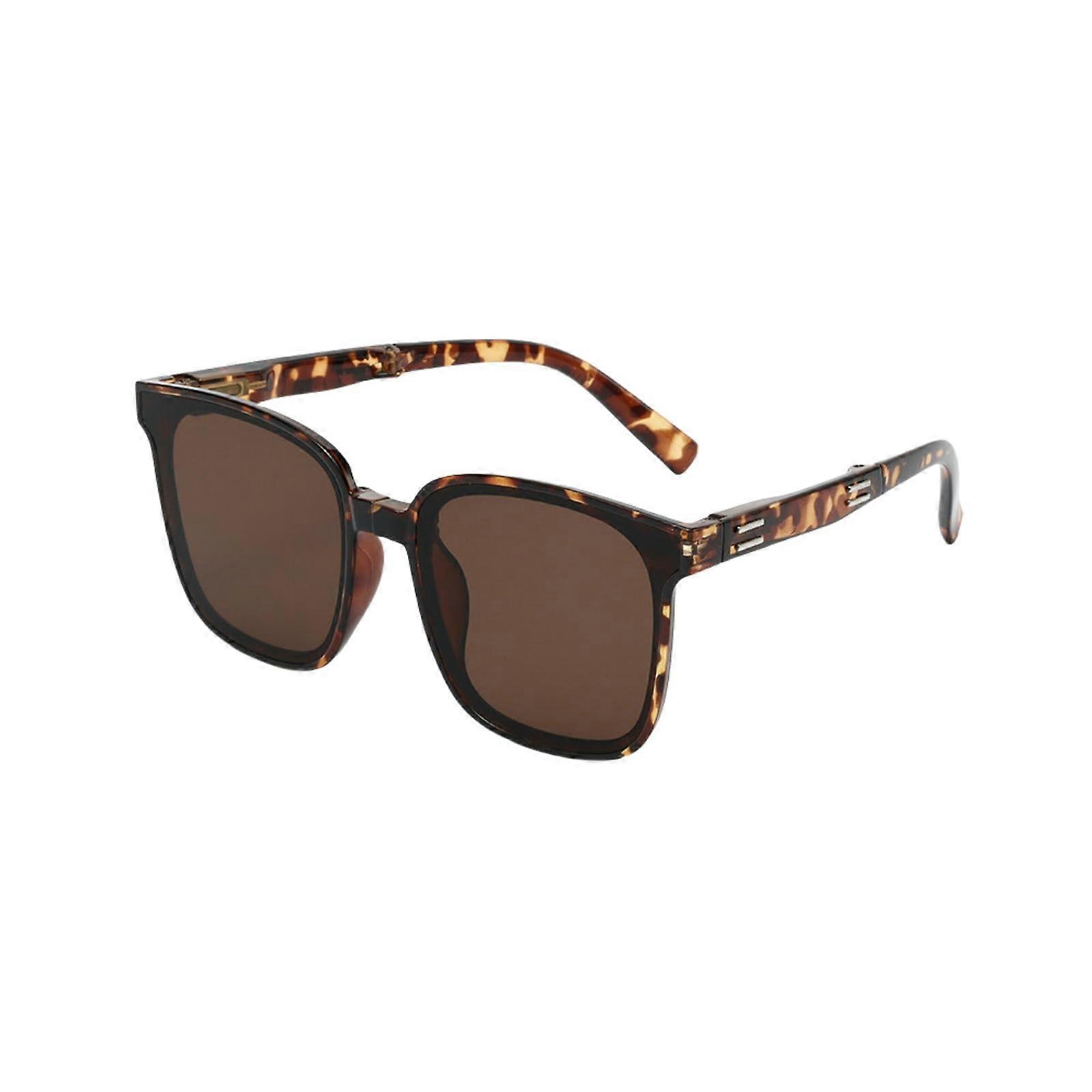 Women's Polarized Sunglasses Tortoiseshell Frame Foldable ScratchResistant TAC Lenses