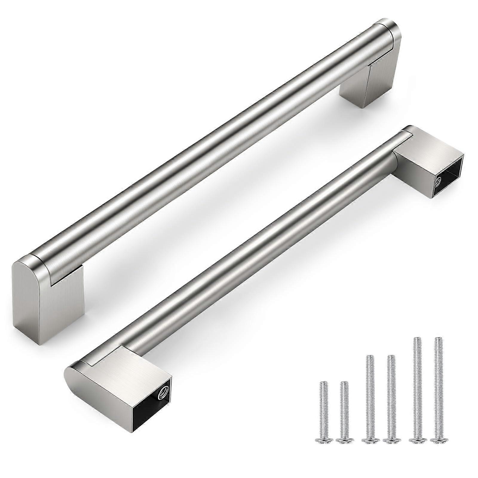 5 Pack Brushed Nickel Cabinet Pull Handles 160mm Hole Centers Modern Kitchen Drawer Handles