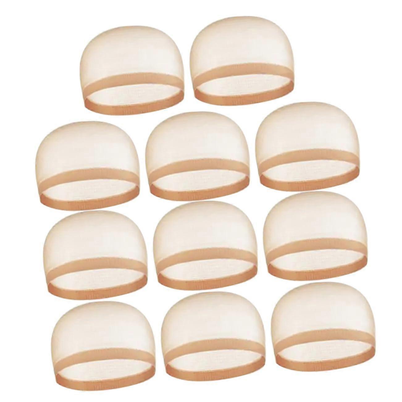 12pcs Stretchable Breathable Mesh Wig Cap Set for Wig Making Styling and Costume Use