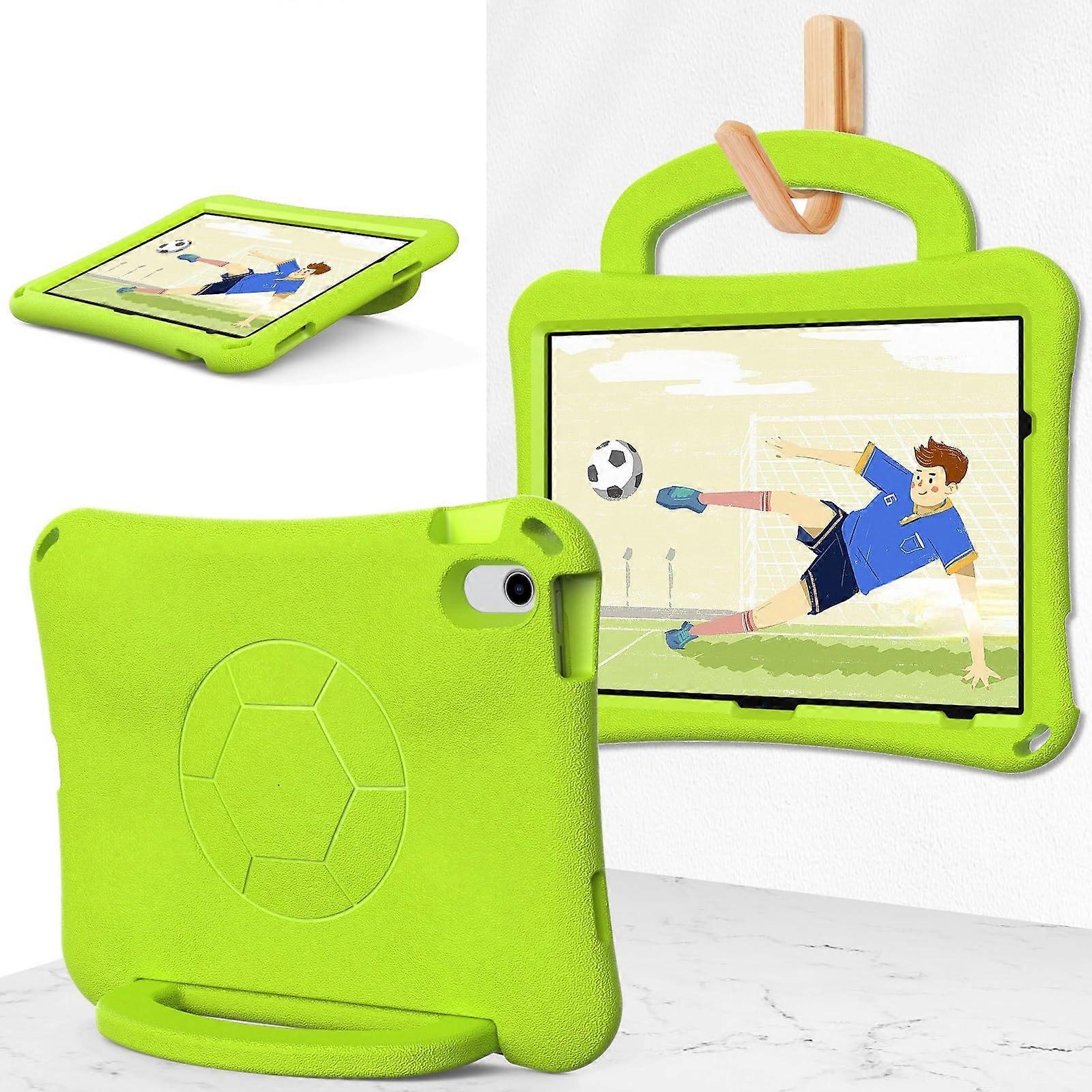 Shockproof Kids Case with Handle Stand and Shoulder Strap, Green for iPad 11th Generation