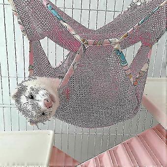 Katzenbett, Frettchen Katze Hängematte Bett für Käfig 100% handgefertigte Haustier Canvas Hängematten für kleine Tiere, Kätzchen, Meerschweinchen, Hase, Kaninchen, Ratte Bequem Hangin
