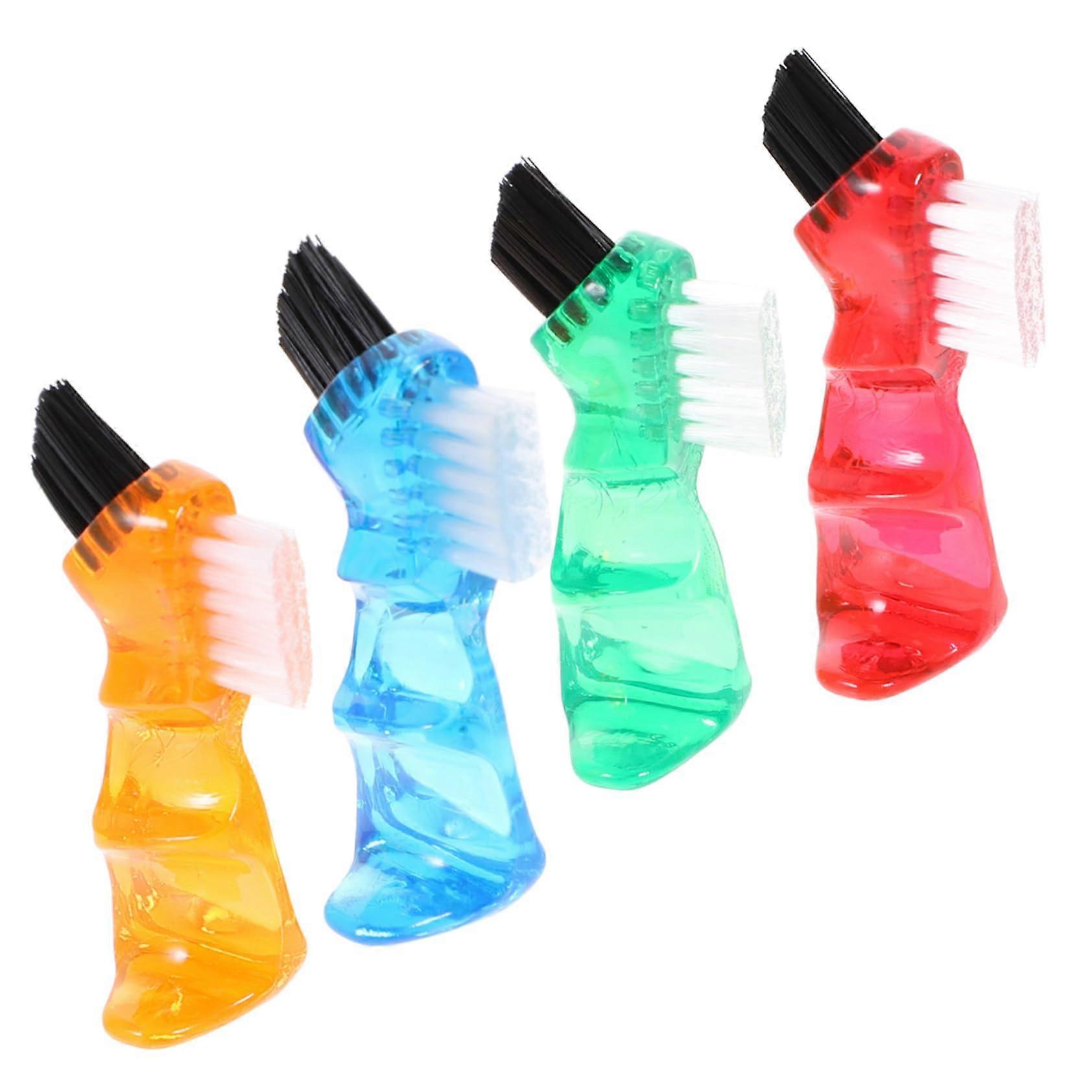 4pcs DoubleSided Soft Denture Brush Set for Precise False Teeth Cleaning and Oral Care