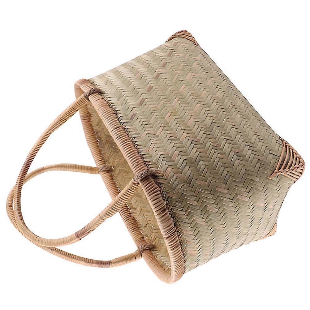 Handheld Storage Basket Bamboo Basket for Fruit Storage