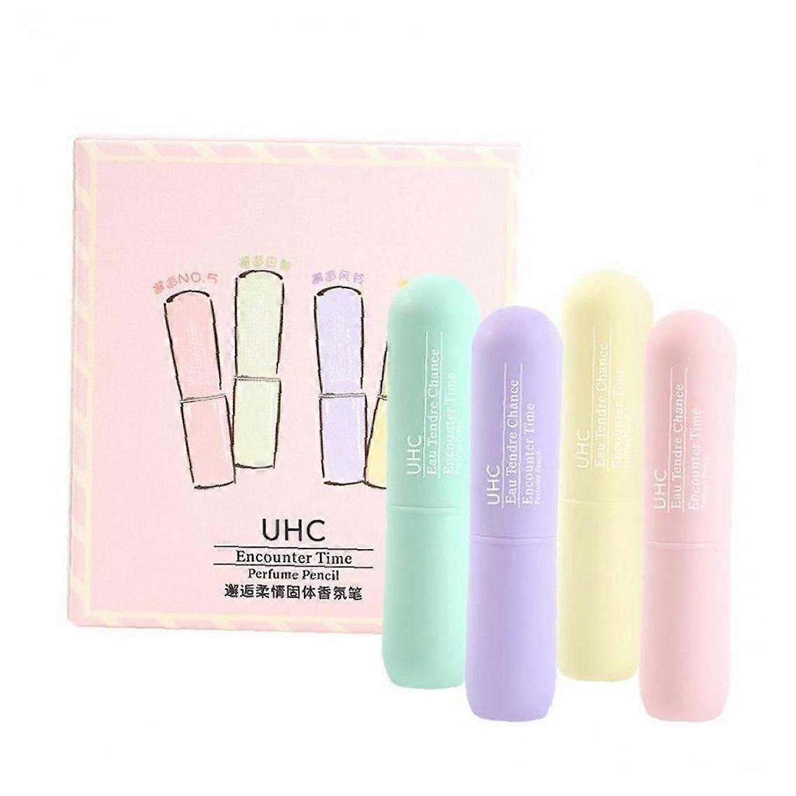 Solid Parfum Vrouwen Mannen Draagbare Solid Balm Pen Duurzame Fresh Light Geur Solid Stick Set van 4