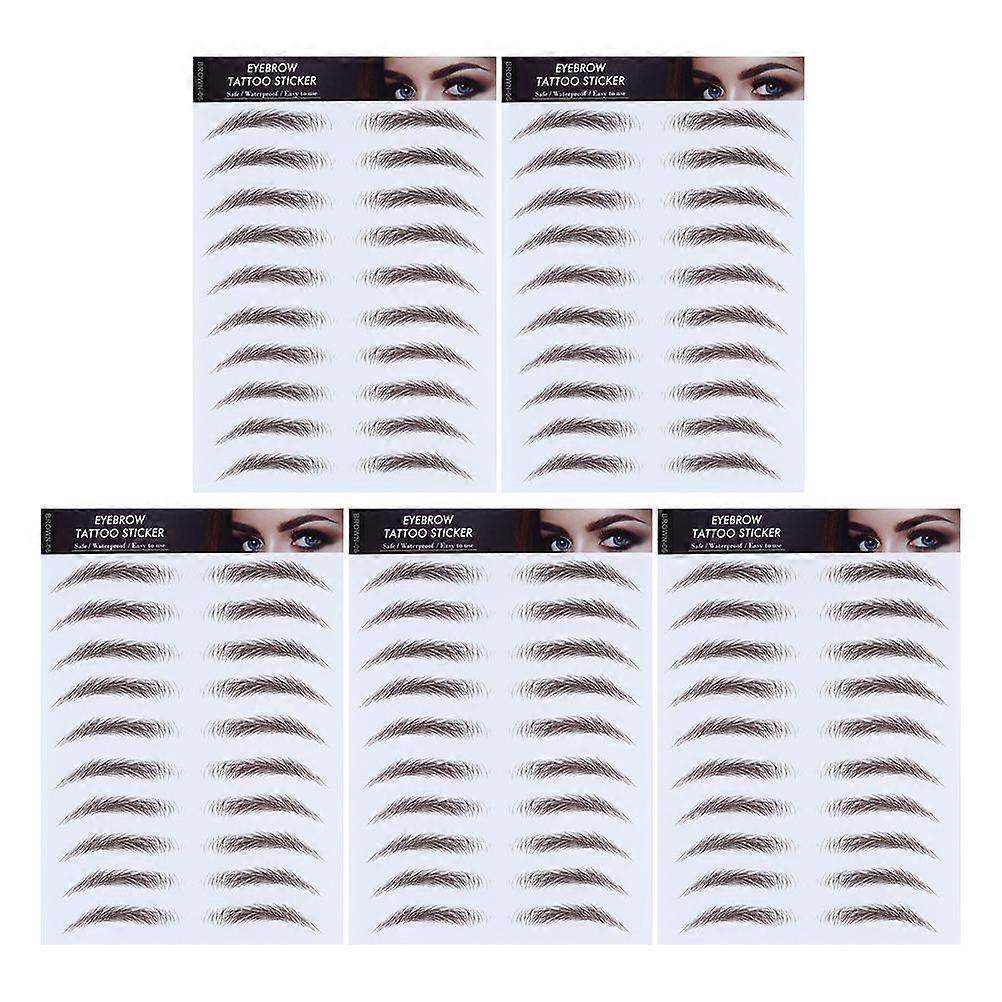 Eyebrow Stickers for Makeup 5Pcs Brown Bionic Eyebrow Transfers