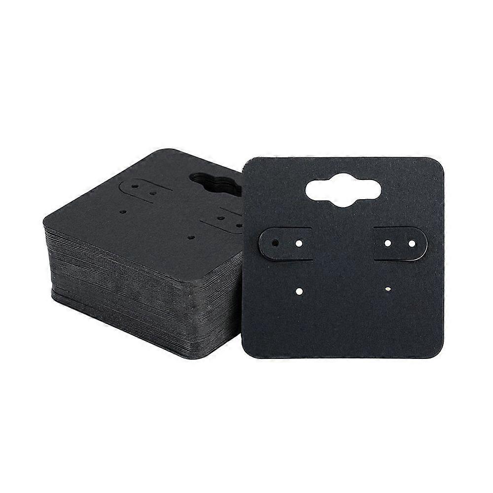 100pcs Paper Earring Display Cards Blank Earring Cards Square Black 5x5cm