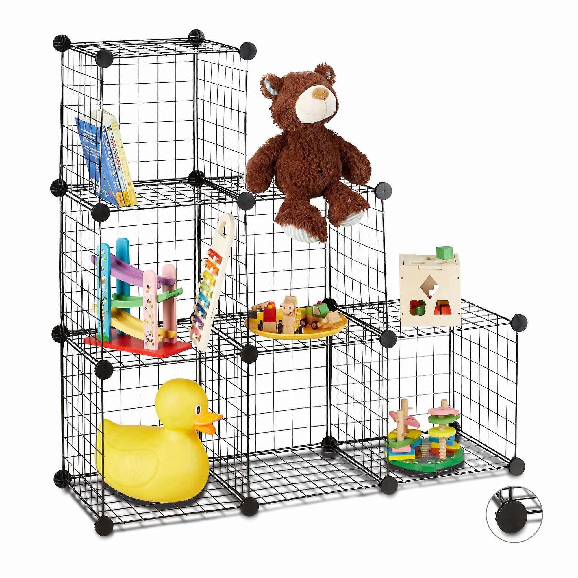 Shelving system with wire mesh 6 compartments