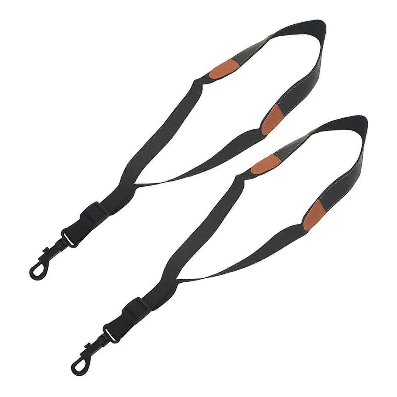 2pcs Adjustable Leather Saxophone Neck Strap for Tenor Players with Comfortable Support