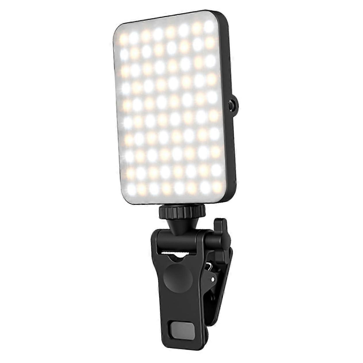 LED Video Light with Adjustable Brightness, Rechargeable ClipOn Ring Light for Streaming and Calls