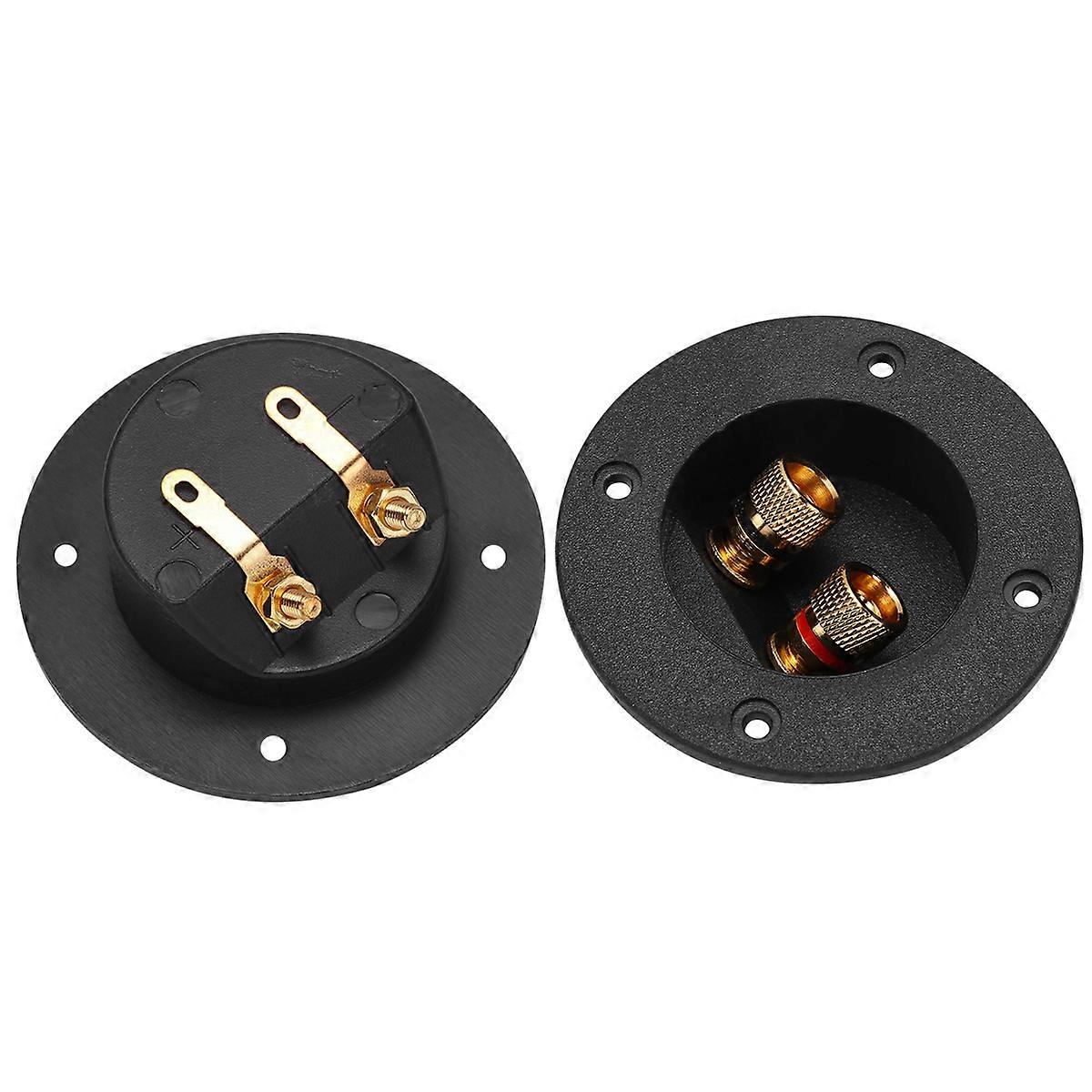 Black Speaker Terminal Box 2-Way Speaker Box Terminal for 2Pcs DIY Use