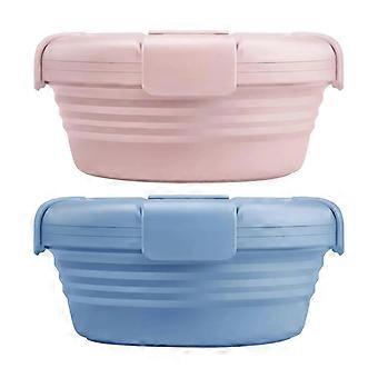 2 Pcs Collapsible Camping Bowl Food Grade Silicone Foldable Reusable Travel Bowl for Outdoor