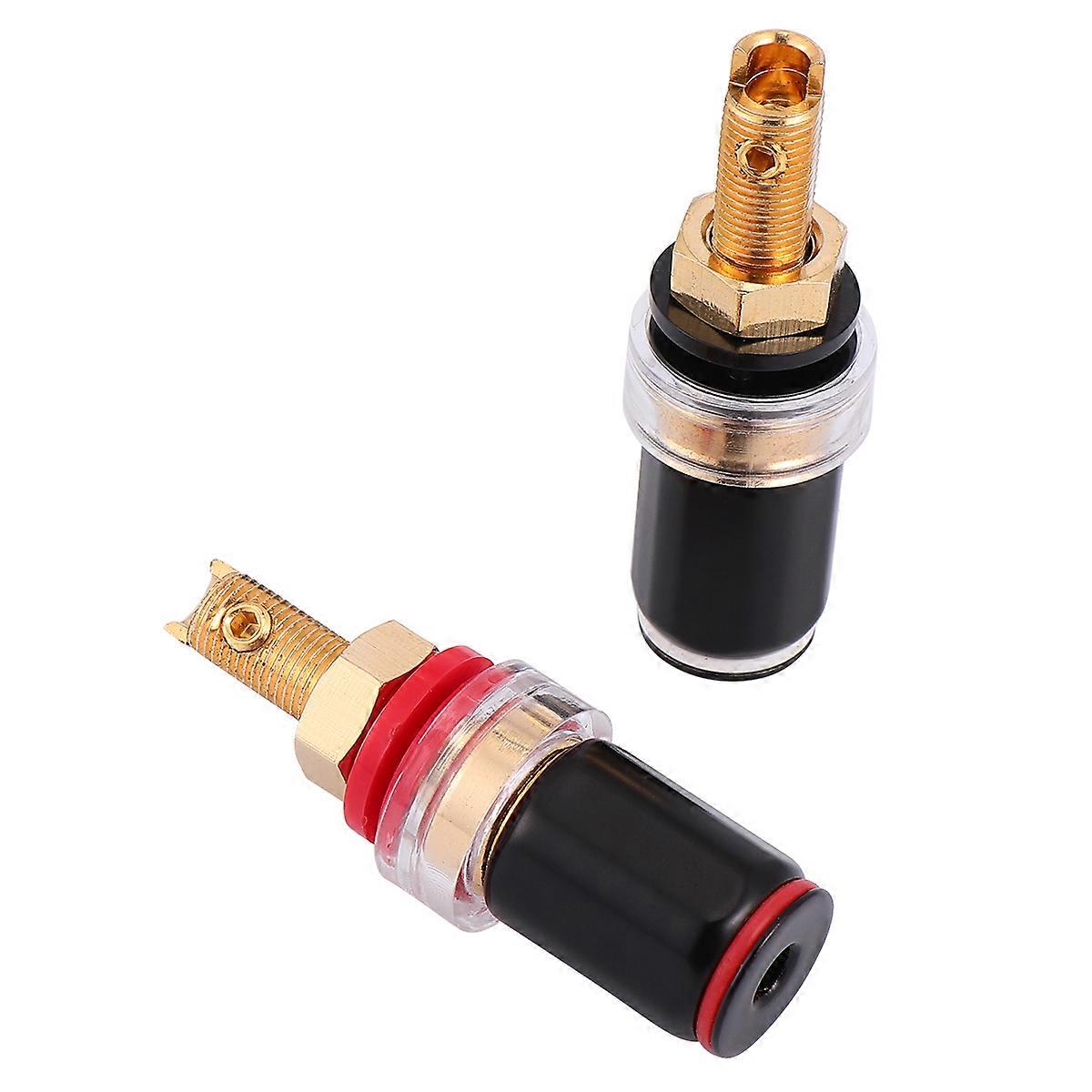 Banana Plugs Connector Binding Post for Speaker Use 2Pcs Copper Terminal Adapter