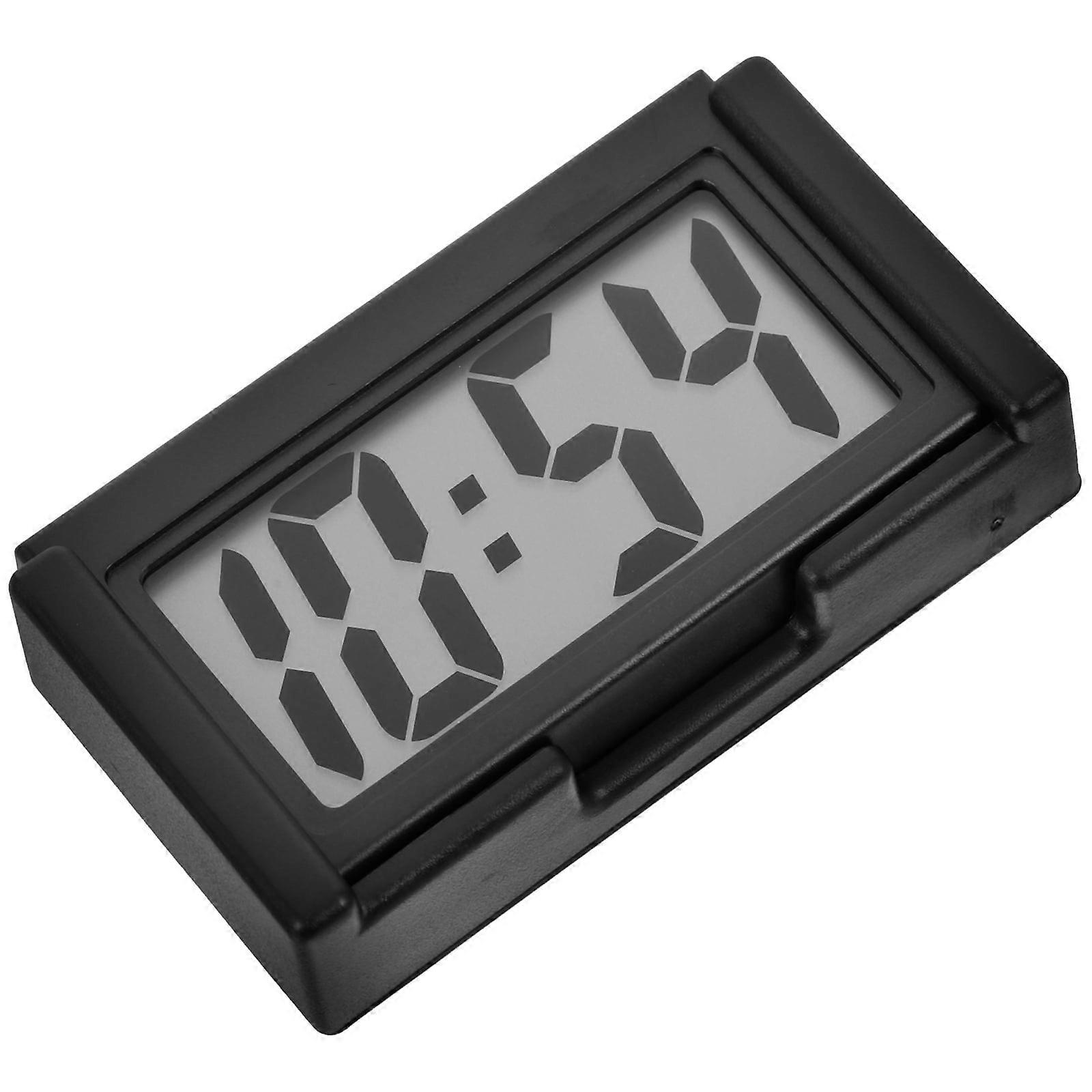 Compact Plastic Digital Automotive Clock, Black