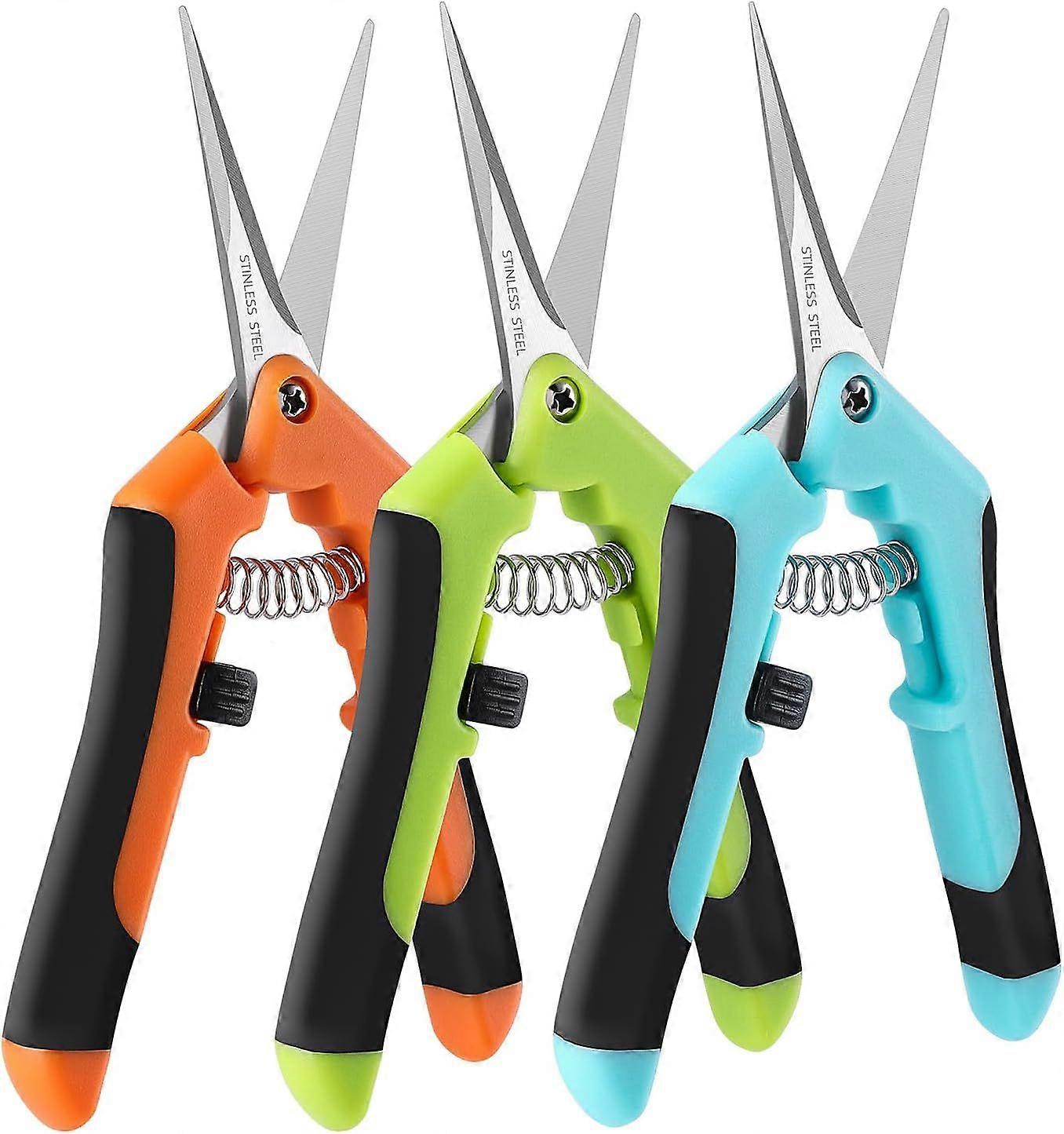 3 Pack Pruning Shears, 6.5" Garden Scissors Gardening Hand Pruning Snips with