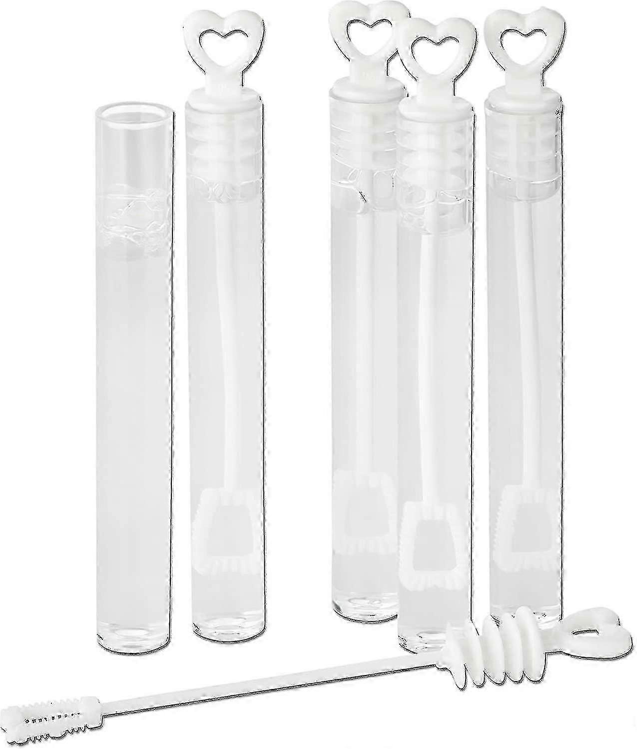 48 Soap Bubbles - Wedding Heart Handle Wedding Bubbles (empty Bottle)