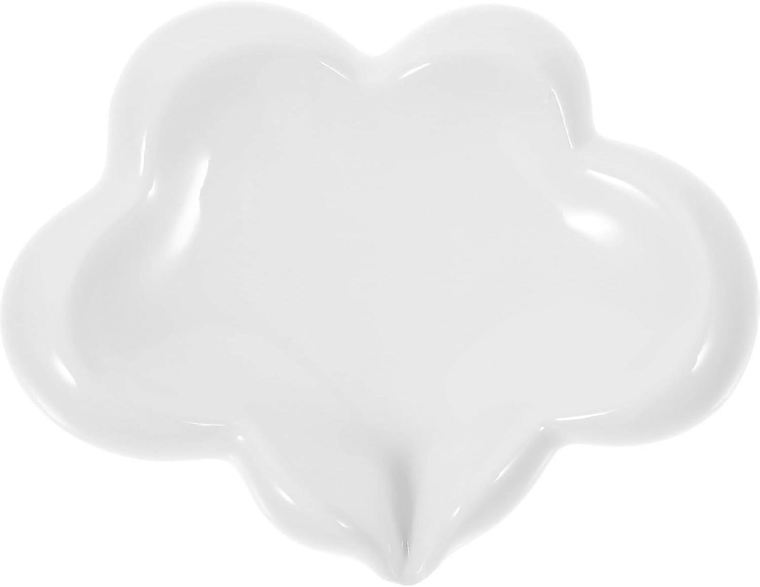 Ceramic Soap Dish with Self draining Design White Cloud