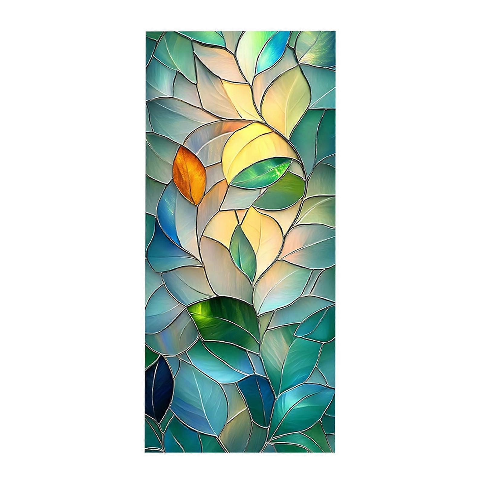 Leaf Pattern Window Film Privacy Protection Bathroom Kitchen