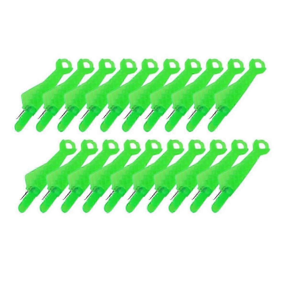 Fish Mouth Sewing Machine Needle Threader, Green 100PCS