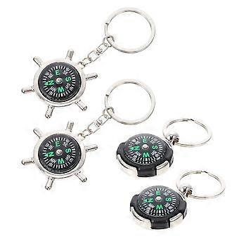 Compass Modelling Key Chains for Decoration 4Pcs Creative Hanging Ornaments